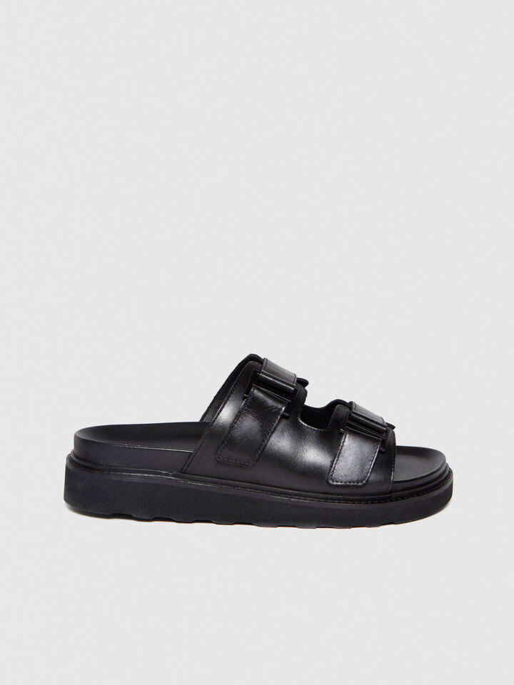 Leather sandals - men's shoes - Black | Sisley image number 4